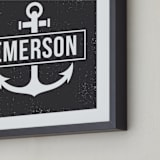 "Anchored" - Personalized Art Print in Charcoal by Heather Francisco - Frame Close-up
