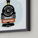 "T is for Train" - Personalized Art Print in Coal by Anupama - Frame Close-up