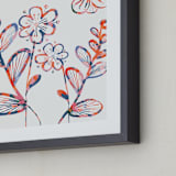 "Flower Power Bloom" - Art Print in Clementine by Bethania Lima - Frame Close-up