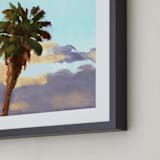 "Palm Palm Pom Pom" - Art Print in tropical sky by Rachel Nelson - Frame Close-up