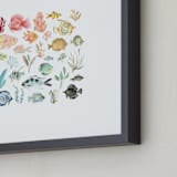 "Tropical Fish" - Art Print in Coral by Emilie Simpson - Frame Close-up