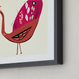"Peacock" - Art Print in Pink by Lori Wemple - Frame Close-up