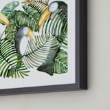 "Toucan jungle family" - Art Print in jungle green by Lulaloo - Frame Close-up