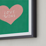 "Love Wins" - Art Print in Emerald Green by Little Miss Missy - Frame Close-up