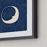"Celestial Moon" - Art Print in Night Blue by Katherine Morgan - Frame Close-up