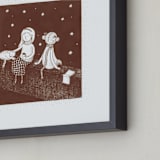 "Star Gazers" - Art Print in Chocolate by Maria Gromek - Frame Close-up