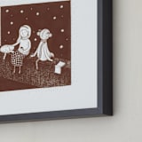 "Star Gazers" - Art Print in Chocolate by Maria Gromek - Frame Close-up