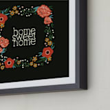 "Home Sweet Home" - Art Print in Charcoal by Melissa Kelman - Frame Close-up