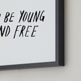 "Young and Free" - Art Print in Noir by June Letters Studio - Frame Close-up