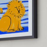 "Leo the Lion" - Art Print in yellow by Zoe Pappenheimer - Frame Close-up