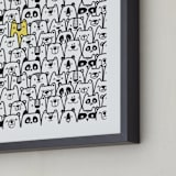 "All the Bears" - Art Print in Yellow & Black by Gila von Meissner - Frame Close-up