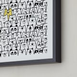 "All the Bears" - Art Print in Yellow & Black by Gila von Meissner - Frame Close-up