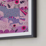 "Unicorn Dance" - Art Print in Lavendar Flower by Chris Lensch - Frame Close-up