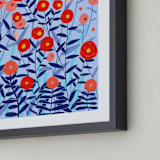 "Morning Flowers" - Art Print in Orange Sun by JW Solomon - Frame Close-up
