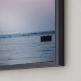 "Sunrise over Lake Ontario" - Art Print in soft blue by Margaret Hine - Frame Close-up