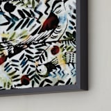 "Bird Song Master" - Art Print in Blue Bird by A MAZ Design - Frame Close-up
