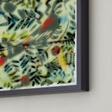 "Bird Song 1" - Art Print in Blue Bird by A MAZ Design - Frame Close-up