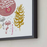 "Essential Garden: Treasure" - Art Print in Mustard Shine by Eva Marion - Frame Close-up