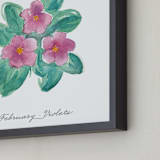 "February Violets" - Art Print in Violet by Liz Conley - Frame Close-up