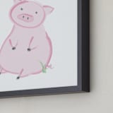 "Chillin' Piggin'" - Art Print in Piggy by kitbee - Frame Close-up