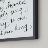 "Hark Holiday" - Art Print in Dark Forest Green by Heather Buchma - Frame Close-up