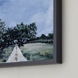 "Old Field Vineyard" - Art Print in East End Blue by Emma Ballou - Frame Close-up