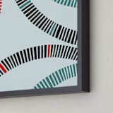 "Rail" - Art Print in Red by Christine Llewellyn - Frame Close-up