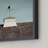 "Weather Vane" - Art Print in Sky Blue by Gray Star Design - Frame Close-up