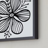 "Doodle Floral" - Art Print in black by Ramoncita - Frame Close-up