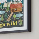 "Go Wild!" - Art Print in Yellow by Amy Mullen - Frame Close-up