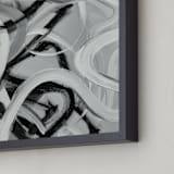 "Monochrome Swirls" - Art Print in Grey by Camille Pietrow - Frame Close-up