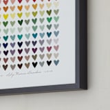 "Paper Hearts" - Personalized Art Print in Rainbow by InkDot - Frame Close-up
