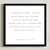 "Your Vows: Square Orientation Custom Print " - Custom Print in Deep Gray by Minted - Framed