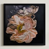 "Two Peonies" - Art Print in Peachy by Sami Jacq - Framed