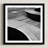 "Curve Bench Geometric II" - Art Print in tonal grey by Van Tsao - Framed