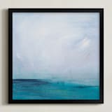 "Distant Island Pier" - Art Print in Soft Water by Julia Contacessi - Framed