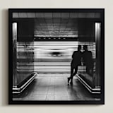 "Patience" - Art Print in Black and White by Mark Kirby - Framed