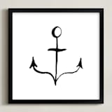 "Anchor in Ink" - Art Print in Black by Two if by Sea Studios - Framed