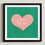 "Love Wins" - Art Print in Emerald Green by Little Miss Missy - Framed