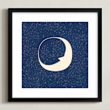 "Celestial Moon" - Art Print in Night Blue by Katherine Morgan - Framed