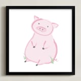 "Chillin' Piggin'" - Art Print in Piggy by kitbee - Framed