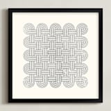 "Entwined" - Art Print in Faded Grey by Three Kisses Studio - Framed