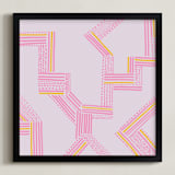 "Pathway" - Art Print in Pink by Christine Llewellyn - Framed