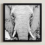 "mr ELEPHANT" - Art Print in elephant gray by Gail Schechter - Framed