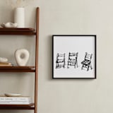 "Three Chairs" - Art Print in Black by Michael Hovitch - In a Room