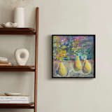 "Three Pears" - Art Print in Golden Yellow by Lisa McLean - In a Room
