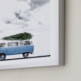 "Christmas in Jupiter" - Art Print in Christmas Blue by Maja Cunningham - Frame Close-up