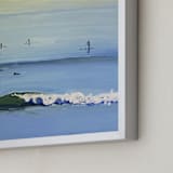 "PaddleBoarders, Malibu 2011" - Art Print in cerulean by Annie Seaton - Frame Close-up