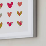 "Heart Party" - Art Print in Tart by Shari Margolin - Frame Close-up