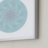 "Planet no.6 Mood" - Art Print in Duck Egg Blue by Jan Shepherd - Frame Close-up